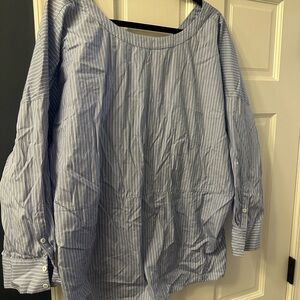 Anthropologie Light Blue Pinstripe Shirt